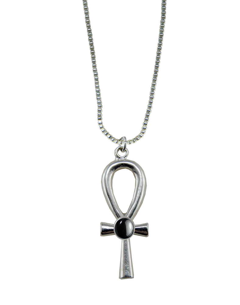 Sterling Silver Egyptian Ankh Pendant With Hematite Sterling Silver Egyptian Ankh Pendant With Hematite